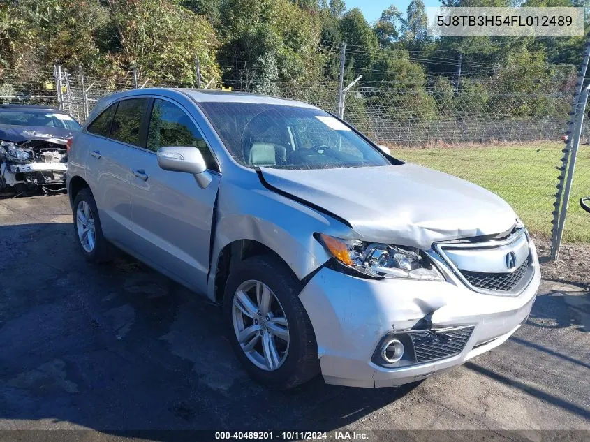 2015 Acura Rdx VIN: 5J8TB3H54FL012489 Lot: 40489201