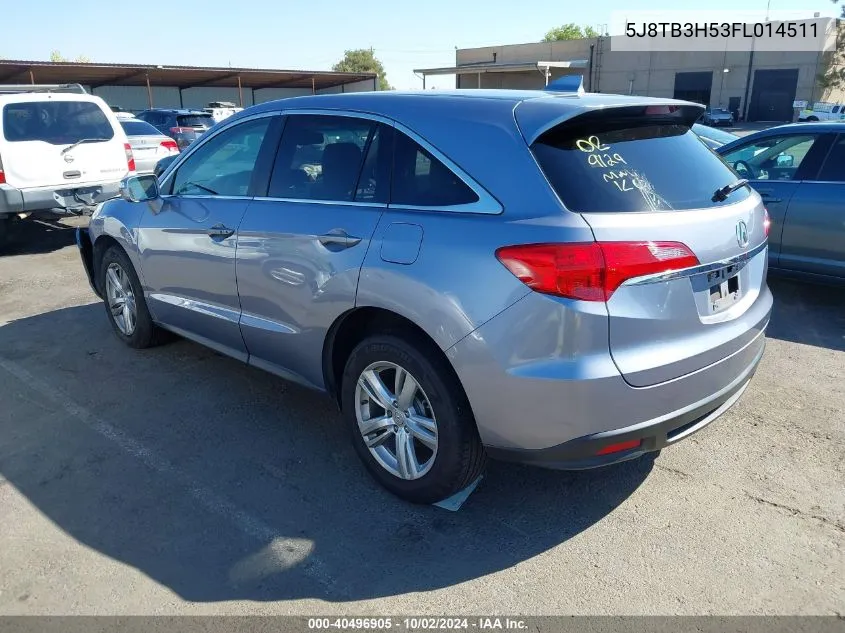 2015 Acura Rdx VIN: 5J8TB3H53FL014511 Lot: 40496905