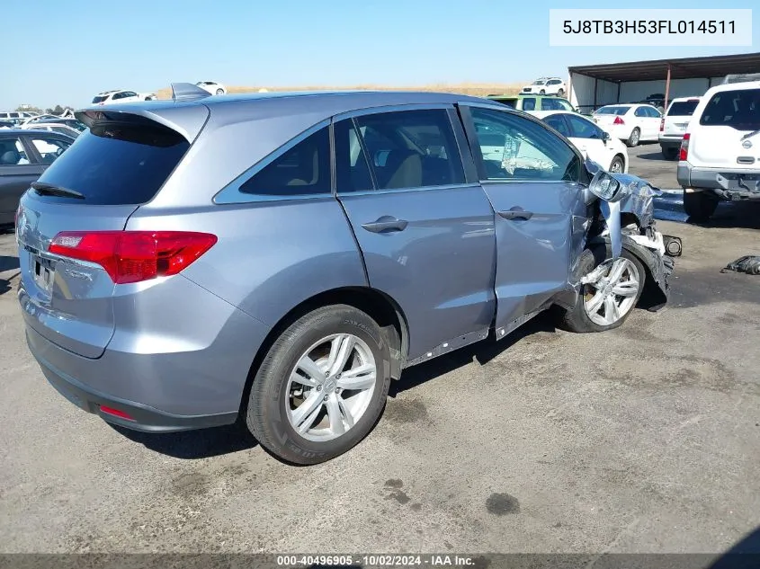 2015 Acura Rdx VIN: 5J8TB3H53FL014511 Lot: 40496905