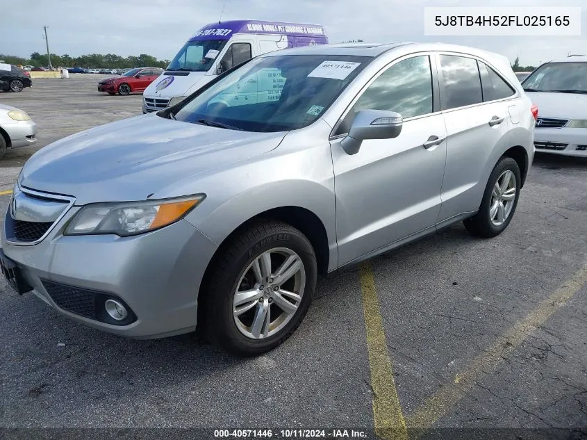 2015 Acura Rdx VIN: 5J8TB4H52FL025165 Lot: 40571446