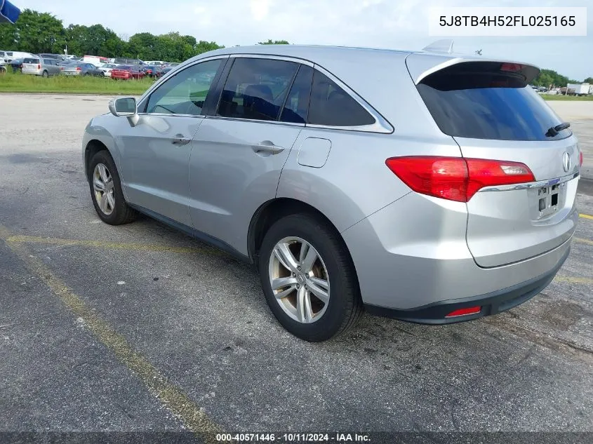 2015 Acura Rdx VIN: 5J8TB4H52FL025165 Lot: 40571446