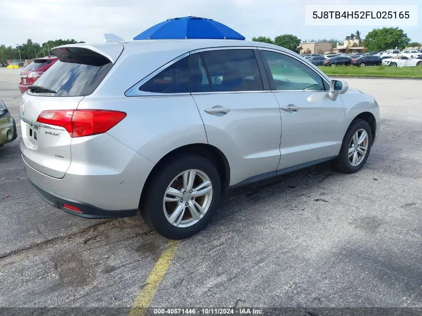 2015 Acura Rdx VIN: 5J8TB4H52FL025165 Lot: 40571446