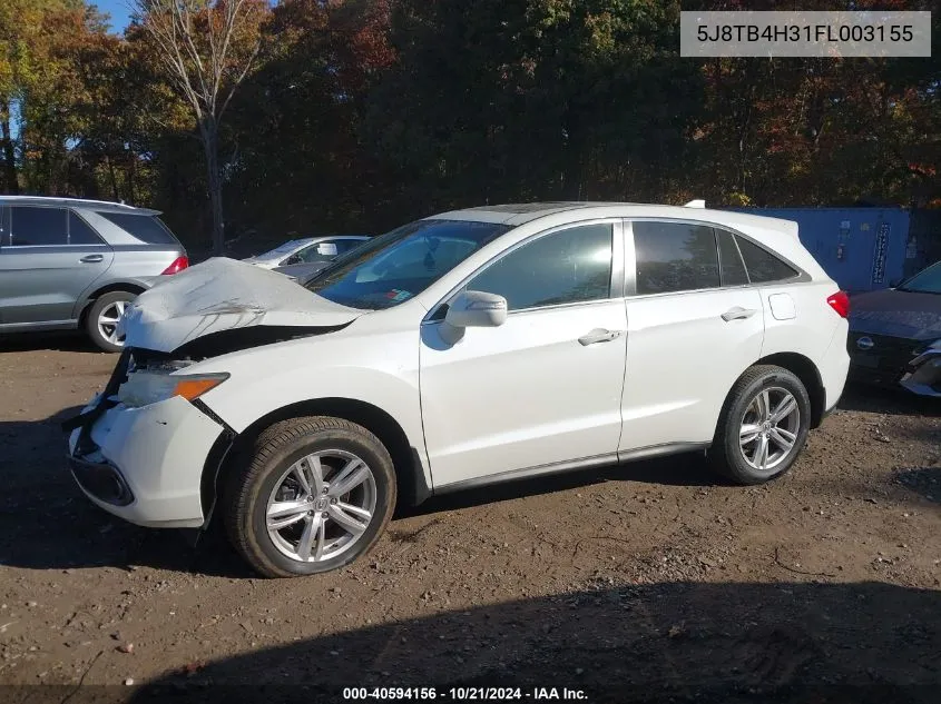 2015 Acura Rdx VIN: 5J8TB4H31FL003155 Lot: 40594156