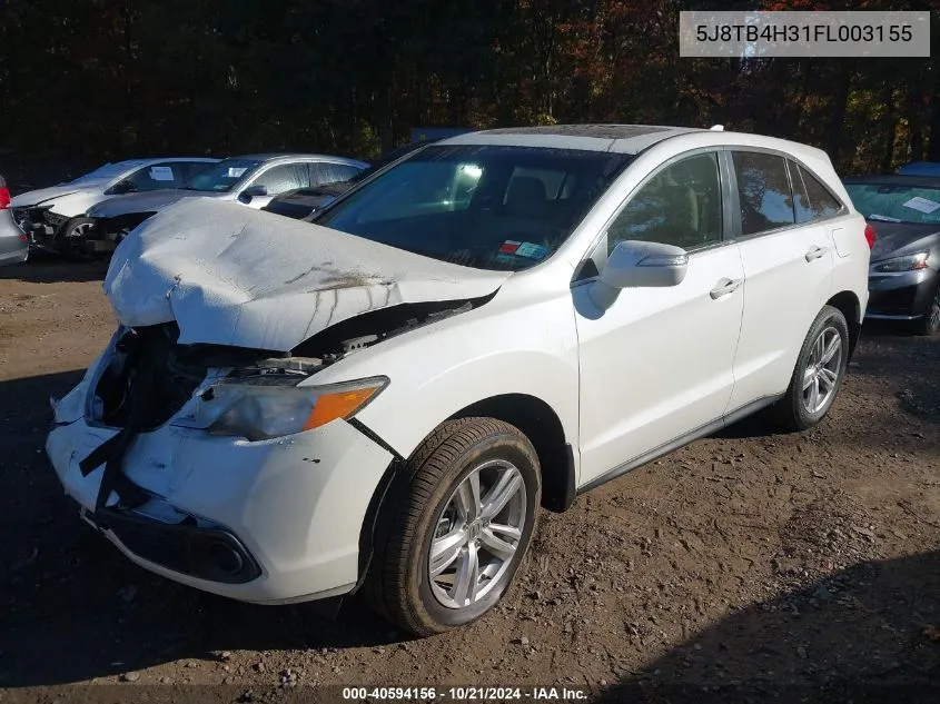 2015 Acura Rdx VIN: 5J8TB4H31FL003155 Lot: 40594156