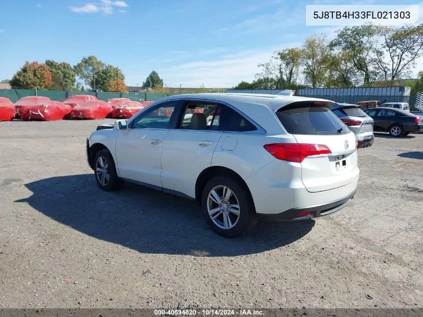 2015 Acura Rdx VIN: 5J8TB4H33FL021303 Lot: 40594820