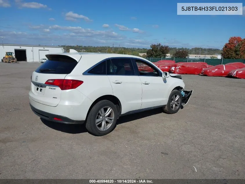 2015 Acura Rdx VIN: 5J8TB4H33FL021303 Lot: 40594820