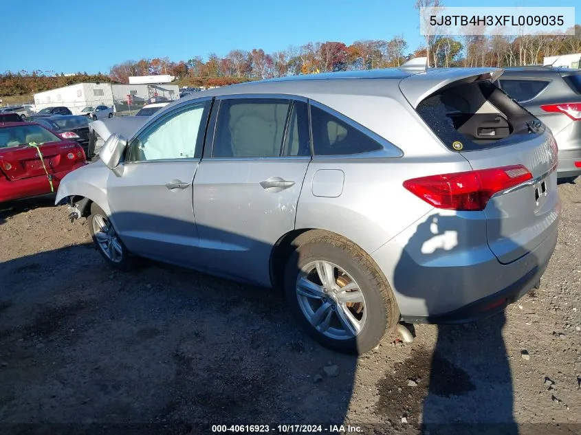 2015 Acura Rdx VIN: 5J8TB4H3XFL009035 Lot: 40616923