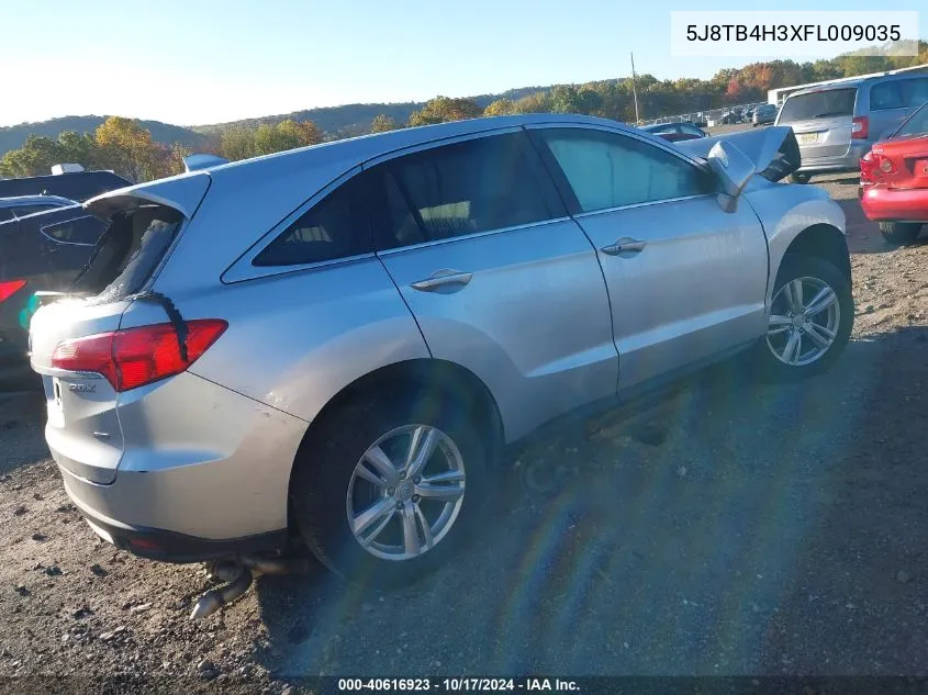 2015 Acura Rdx VIN: 5J8TB4H3XFL009035 Lot: 40616923