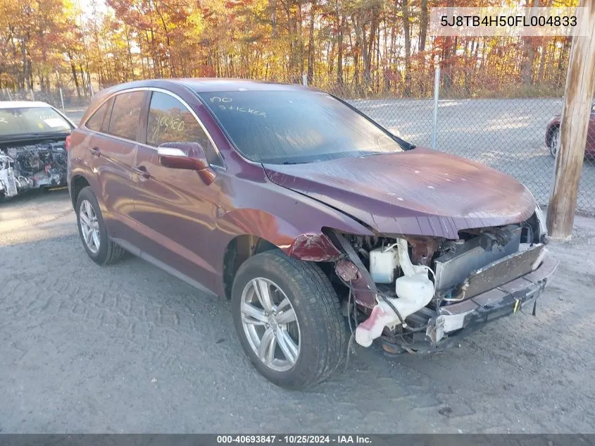 2015 Acura Rdx VIN: 5J8TB4H50FL004833 Lot: 40693847