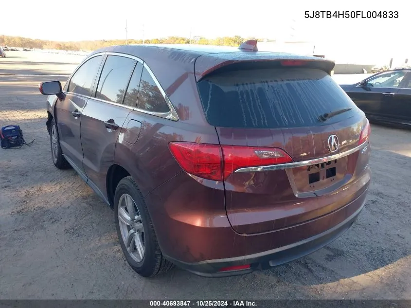 2015 Acura Rdx VIN: 5J8TB4H50FL004833 Lot: 40693847