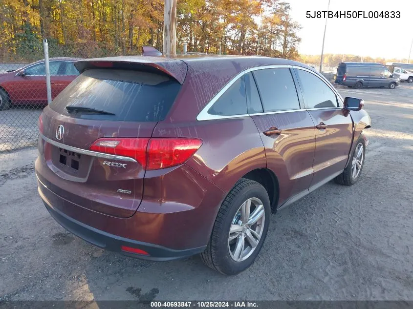 2015 Acura Rdx VIN: 5J8TB4H50FL004833 Lot: 40693847