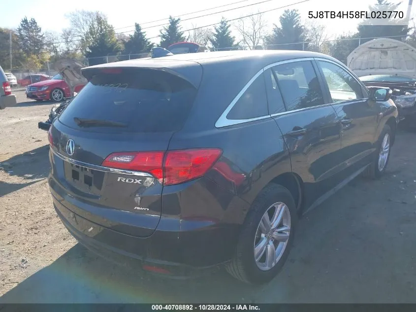 2015 Acura Rdx VIN: 5J8TB4H58FL025770 Lot: 40708892