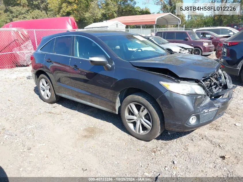 2015 Acura Rdx VIN: 5J8TB4H58FL012226 Lot: 40733286