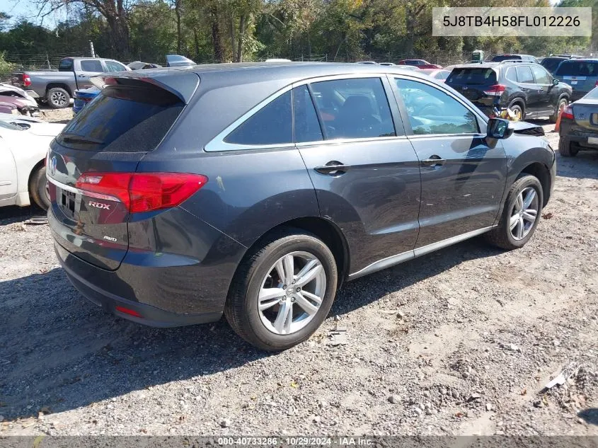 2015 Acura Rdx VIN: 5J8TB4H58FL012226 Lot: 40733286