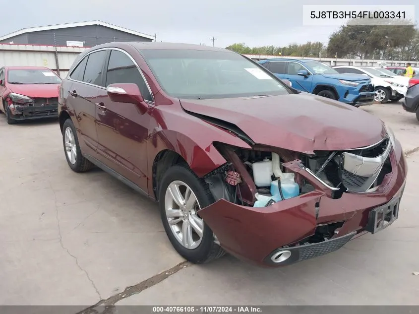 2015 Acura Rdx VIN: 5J8TB3H54FL003341 Lot: 40766105