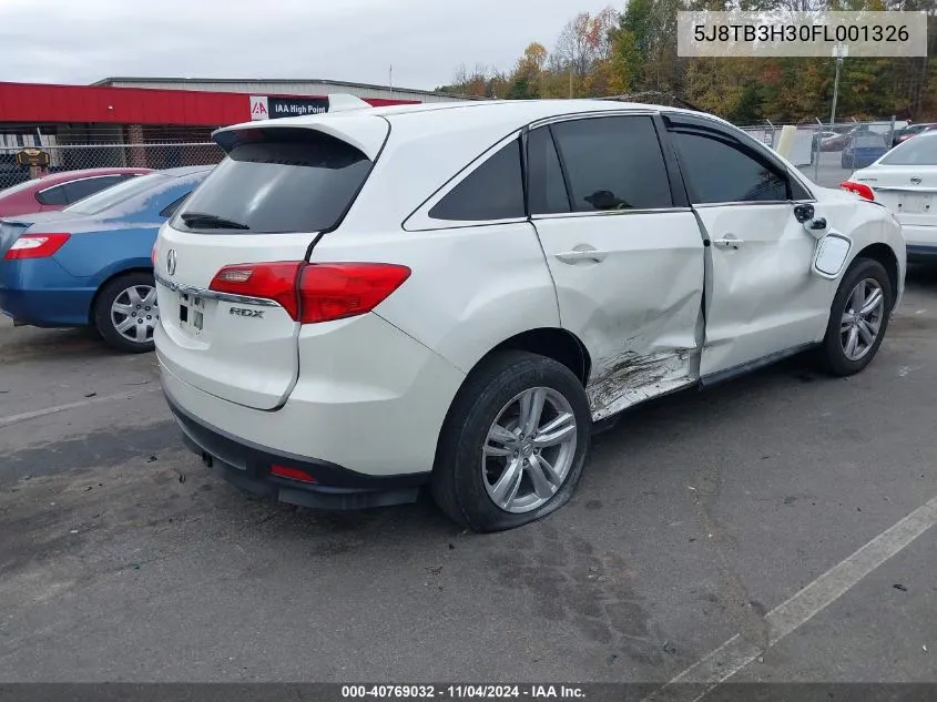 2015 Acura Rdx VIN: 5J8TB3H30FL001326 Lot: 40769032