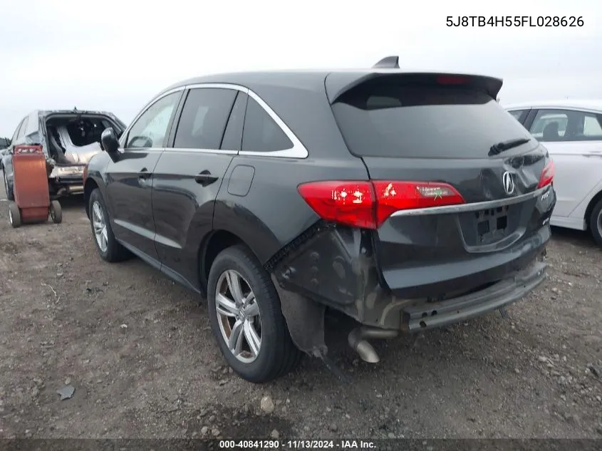 2015 Acura Rdx VIN: 5J8TB4H55FL028626 Lot: 40841290