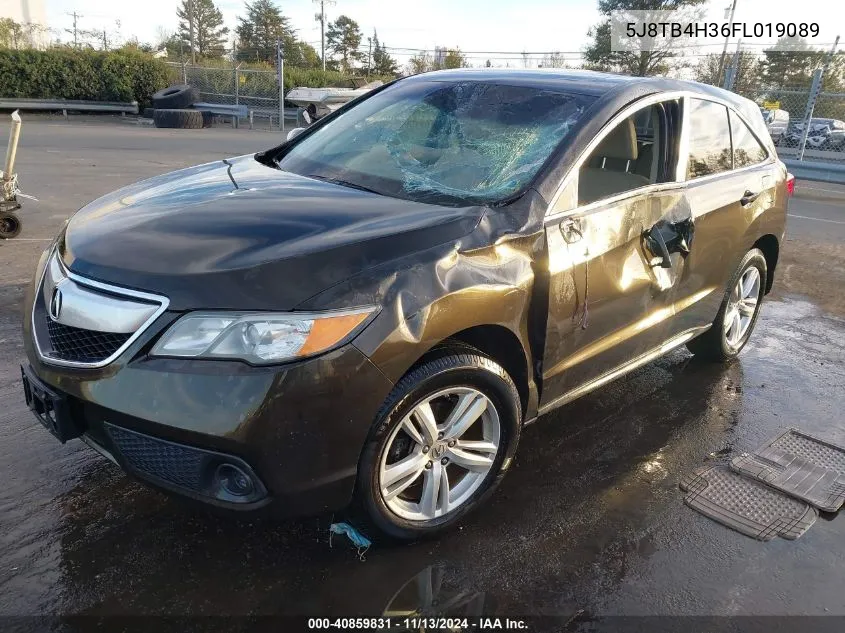 2015 Acura Rdx VIN: 5J8TB4H36FL019089 Lot: 40859831