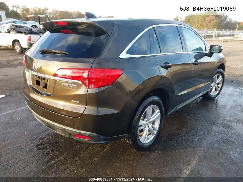 2015 Acura Rdx VIN: 5J8TB4H36FL019089 Lot: 40859831