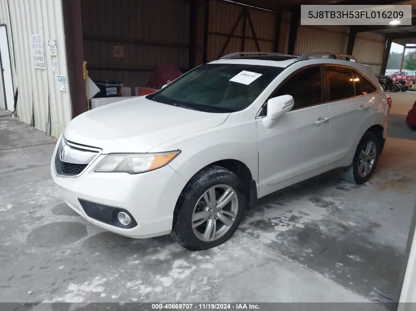 2015 Acura Rdx VIN: 5J8TB3H53FL016209 Lot: 40869707