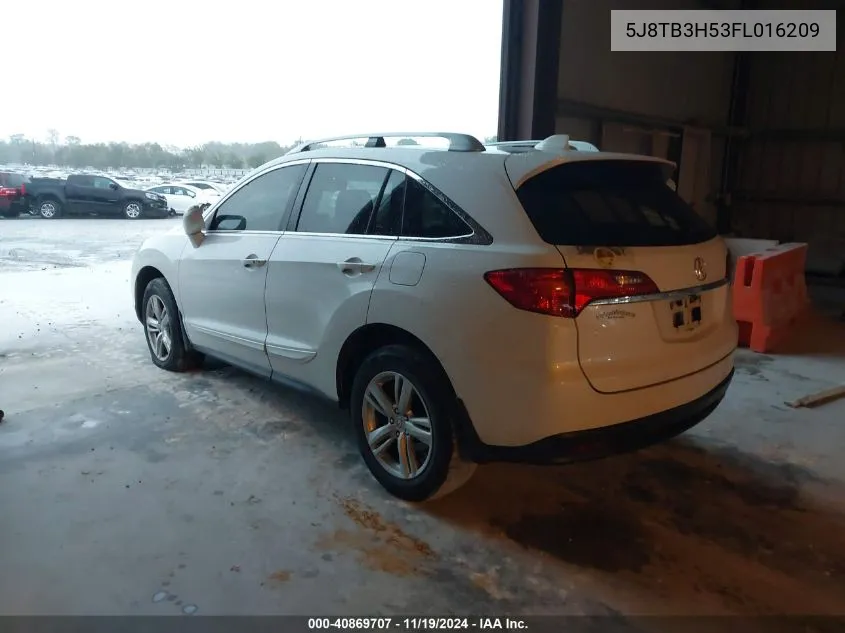 2015 Acura Rdx VIN: 5J8TB3H53FL016209 Lot: 40869707