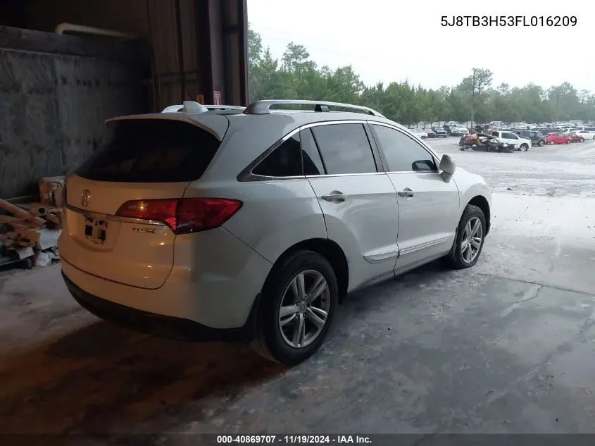 2015 Acura Rdx VIN: 5J8TB3H53FL016209 Lot: 40869707