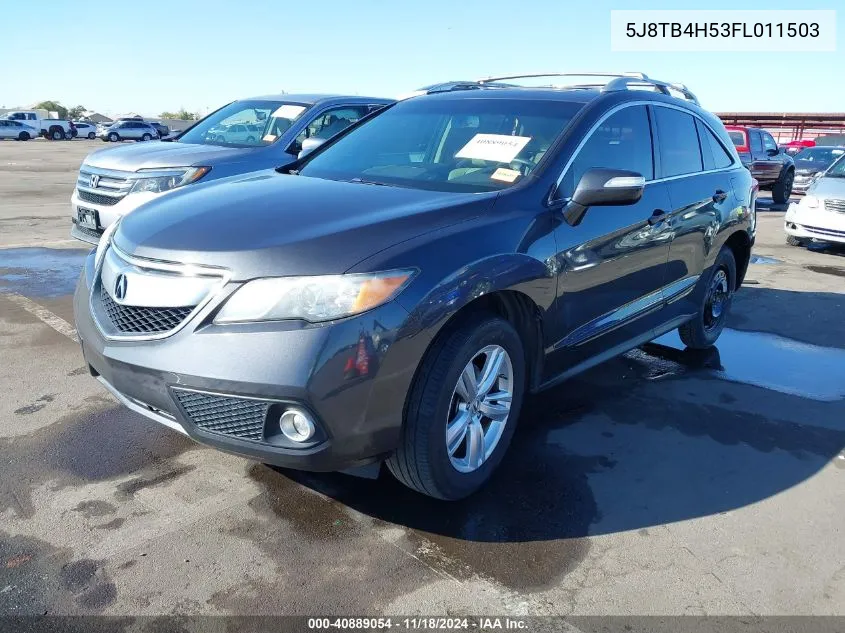 2015 Acura Rdx VIN: 5J8TB4H53FL011503 Lot: 40889054