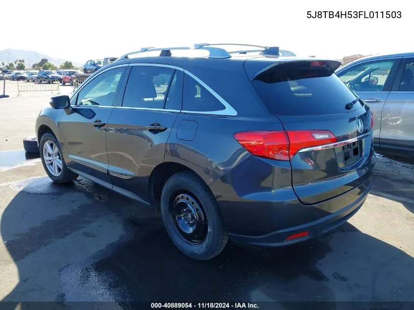 2015 Acura Rdx VIN: 5J8TB4H53FL011503 Lot: 40889054