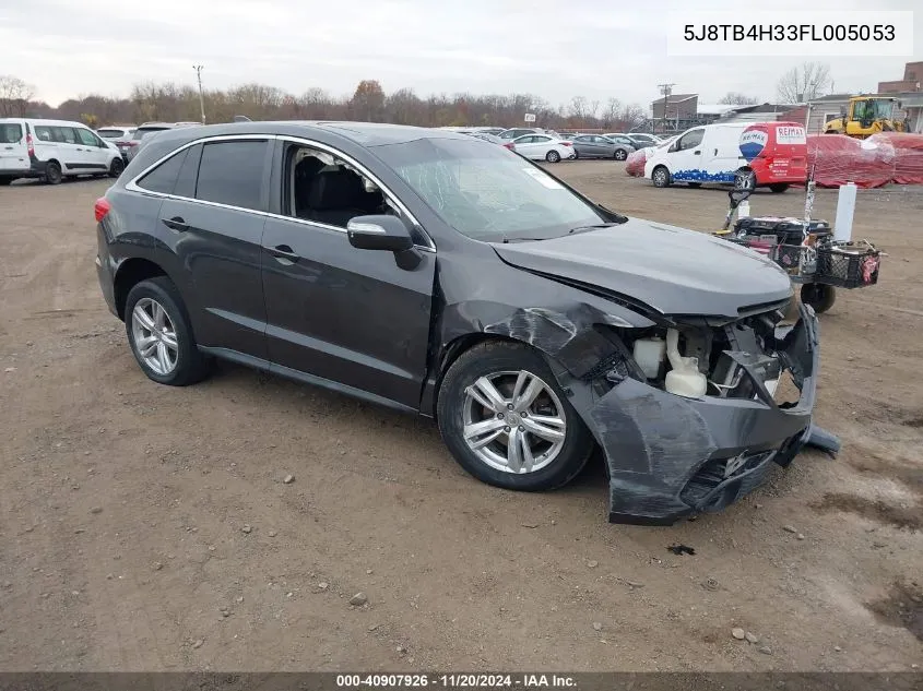 2015 Acura Rdx VIN: 5J8TB4H33FL005053 Lot: 40907926