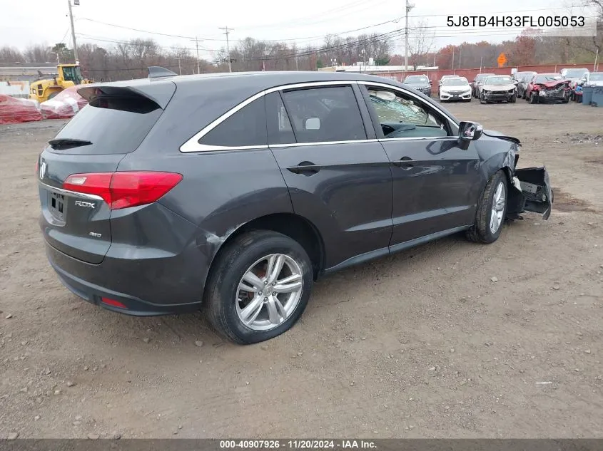 2015 Acura Rdx VIN: 5J8TB4H33FL005053 Lot: 40907926