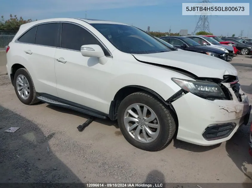 2016 Acura Rdx VIN: 5J8TB4H55GL800673 Lot: 12096614