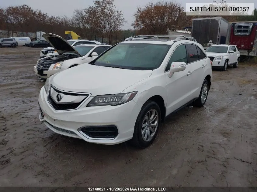 2016 Acura Rdx VIN: 5J8TB4H57GL800352 Lot: 12140821