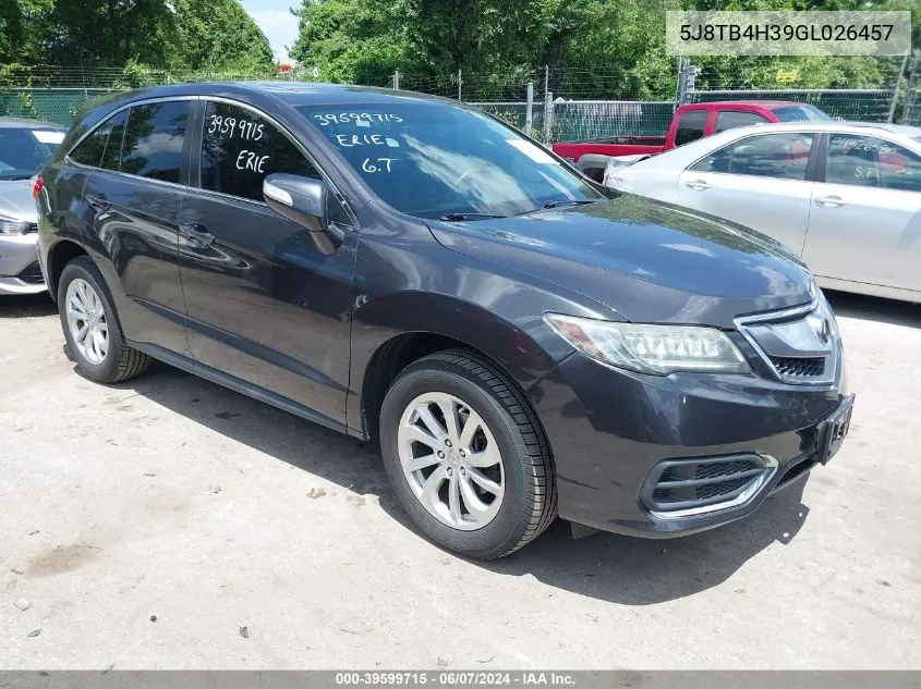 2016 Acura Rdx Acurawatch Plus Package VIN: 5J8TB4H39GL026457 Lot: 39599715