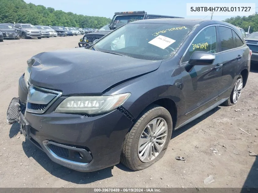 5J8TB4H7XGL011727 2016 Acura Rdx Advance Package