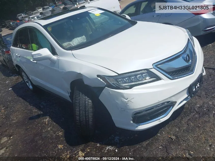 2016 Acura Rdx Acurawatch Plus Package VIN: 5J8TB4H33GL021805 Lot: 40078824