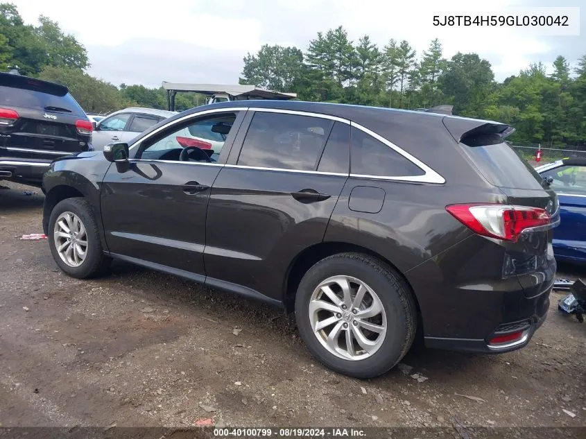 2016 Acura Rdx Technology Acurawatch Plus Packages/Technology Package VIN: 5J8TB4H59GL030042 Lot: 40100799