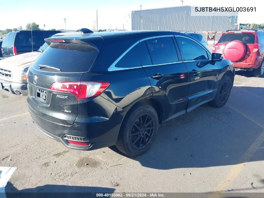 5J8TB4H5XGL003691 2016 Acura Rdx Technology