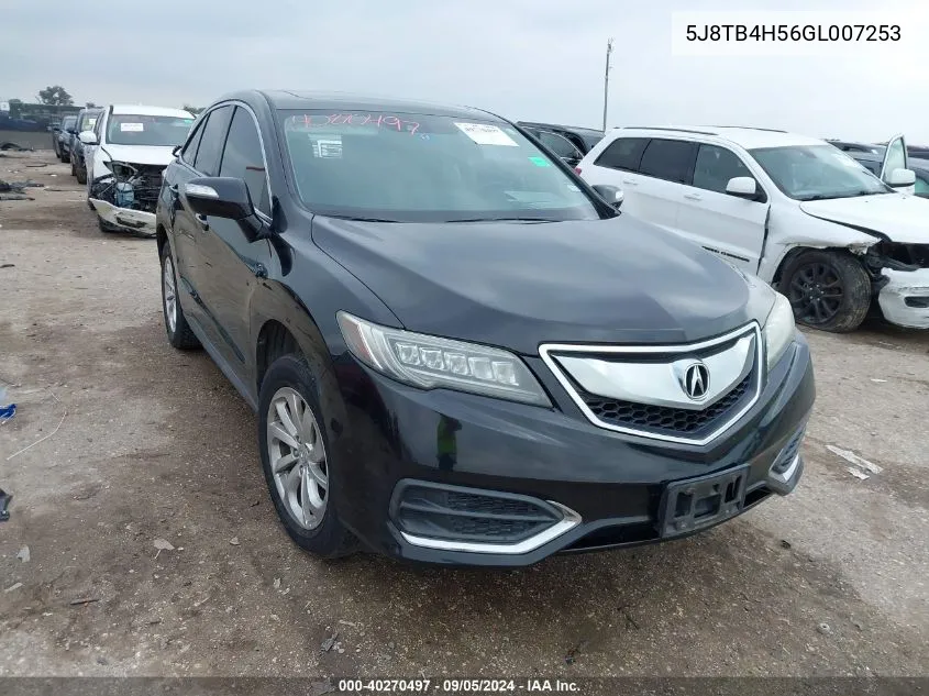 2016 Acura Rdx Technology VIN: 5J8TB4H56GL007253 Lot: 40270497