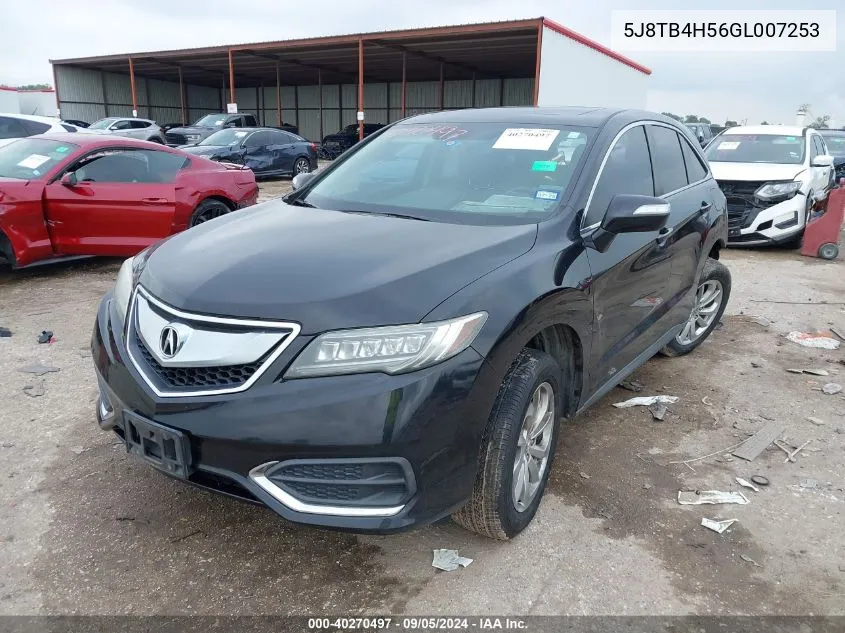 2016 Acura Rdx Technology VIN: 5J8TB4H56GL007253 Lot: 40270497