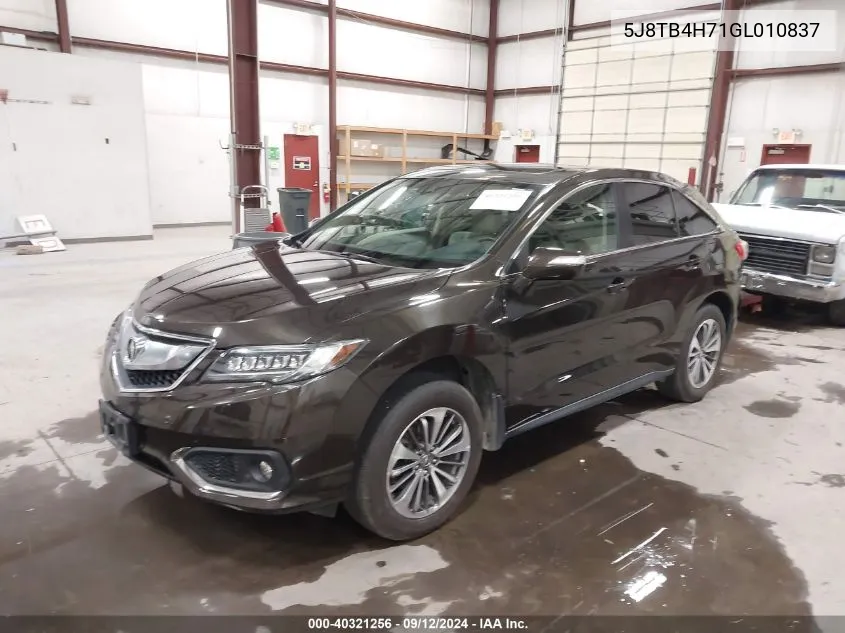 2016 Acura Rdx Advance Package VIN: 5J8TB4H71GL010837 Lot: 40321256