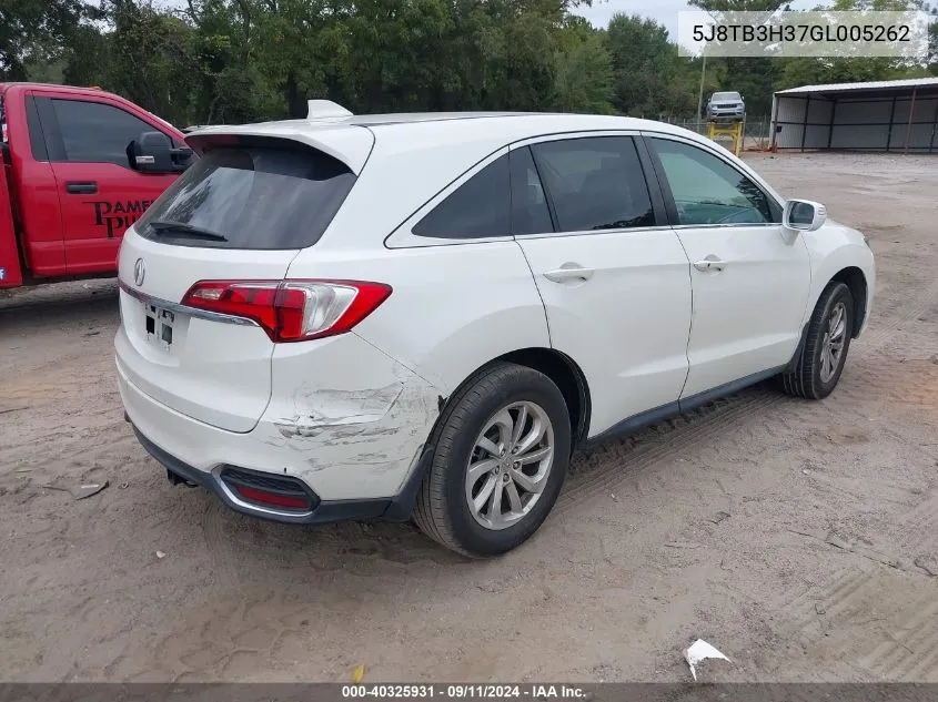 2016 Acura Rdx Acurawatch Plus Pkg VIN: 5J8TB3H37GL005262 Lot: 40325931