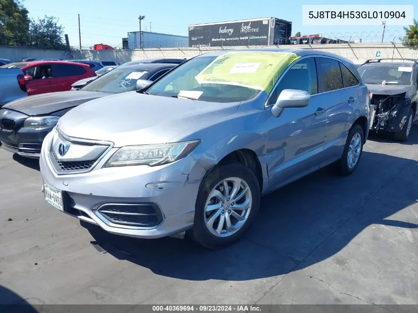 2016 Acura Rdx Technology Acurawatch Plus Packages/Technology Package VIN: 5J8TB4H53GL010904 Lot: 40369694