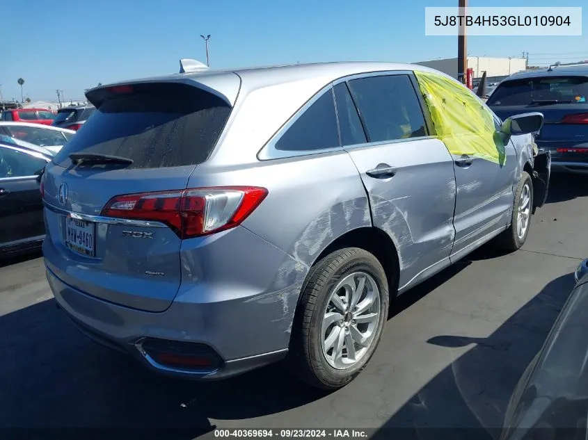 2016 Acura Rdx Technology Acurawatch Plus Packages/Technology Package VIN: 5J8TB4H53GL010904 Lot: 40369694