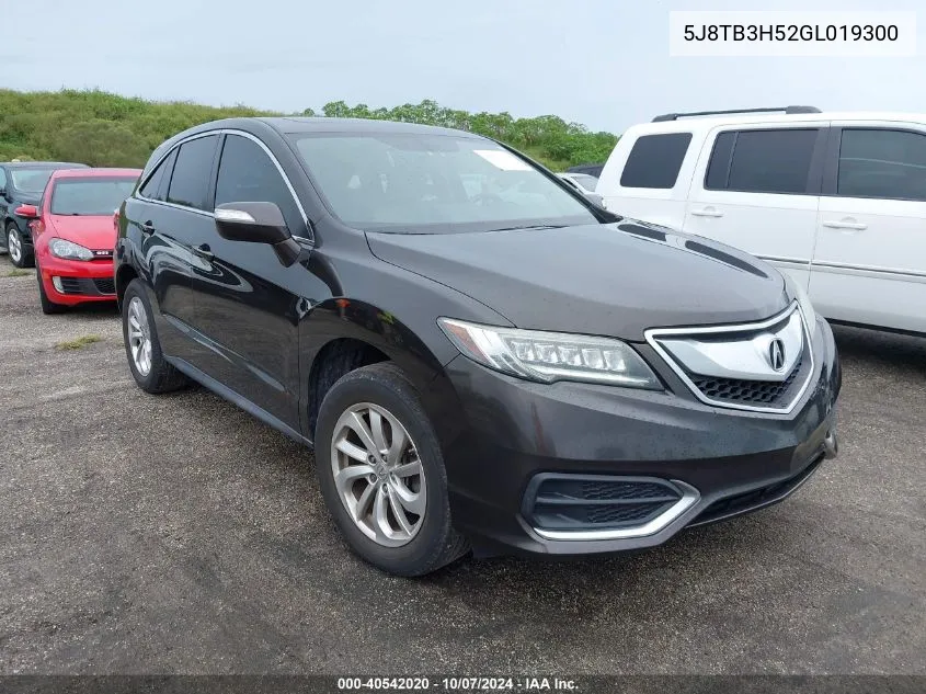 2016 Acura Rdx Technology Acurawatch Plus Packages/Technology Package VIN: 5J8TB3H52GL019300 Lot: 40542020