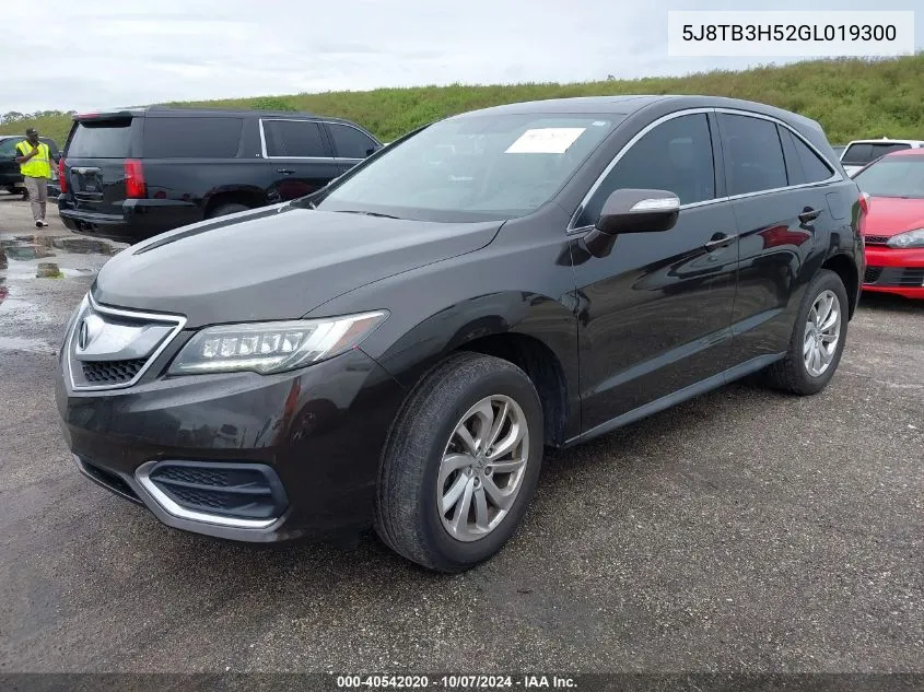 2016 Acura Rdx Technology Acurawatch Plus Packages/Technology Package VIN: 5J8TB3H52GL019300 Lot: 40542020