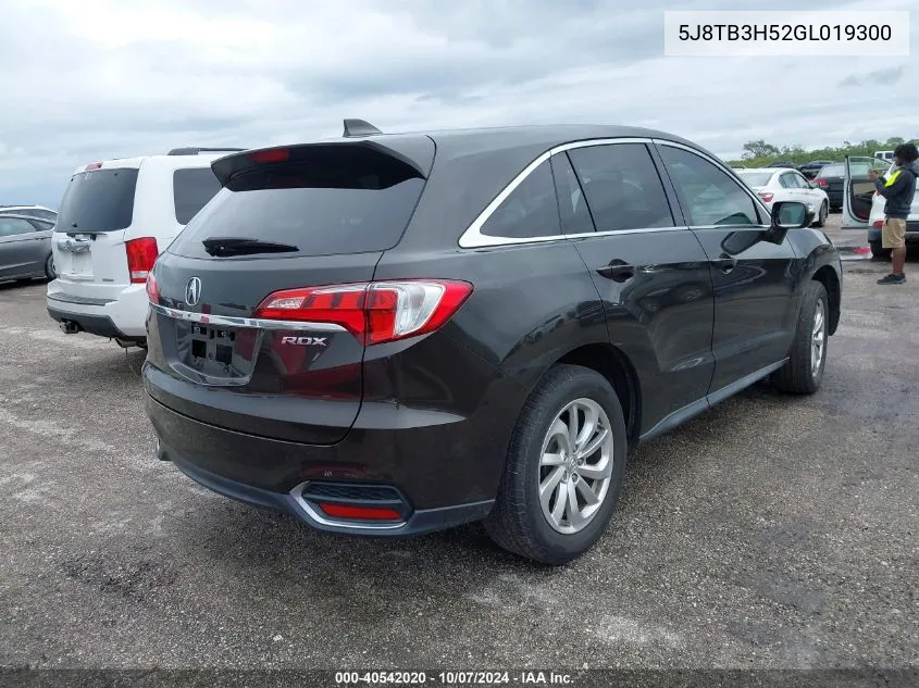 2016 Acura Rdx Technology Acurawatch Plus Packages/Technology Package VIN: 5J8TB3H52GL019300 Lot: 40542020