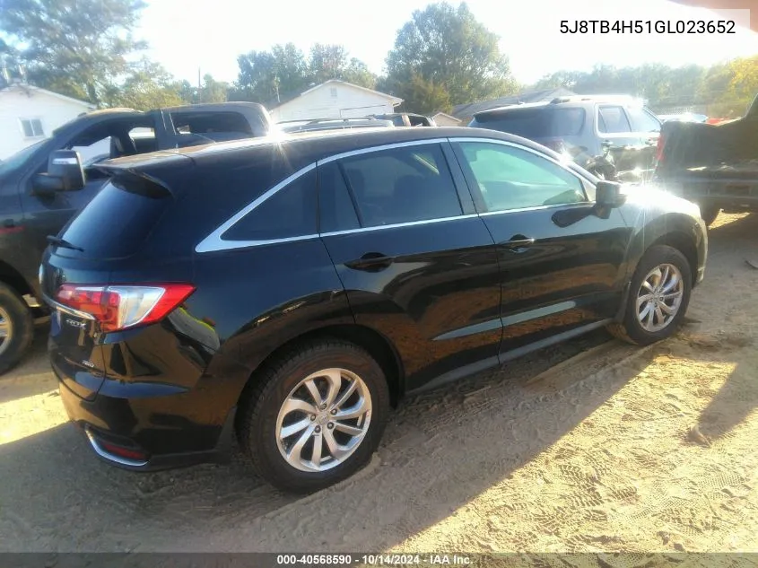 2016 Acura Rdx Technology VIN: 5J8TB4H51GL023652 Lot: 40568590