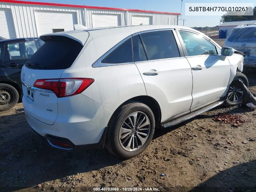 2016 Acura Rdx Advance Package VIN: 5J8TB4H77GL010261 Lot: 40703069