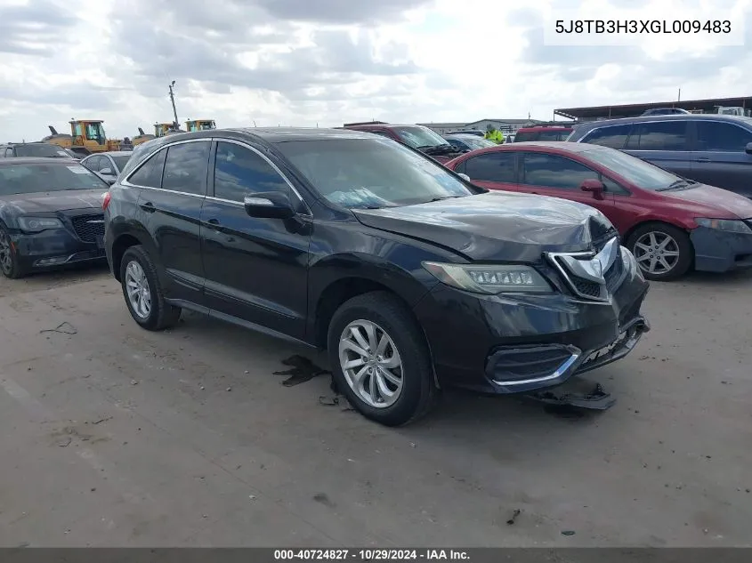 2016 Acura Rdx Acurawatch Plus Pkg VIN: 5J8TB3H3XGL009483 Lot: 40724827