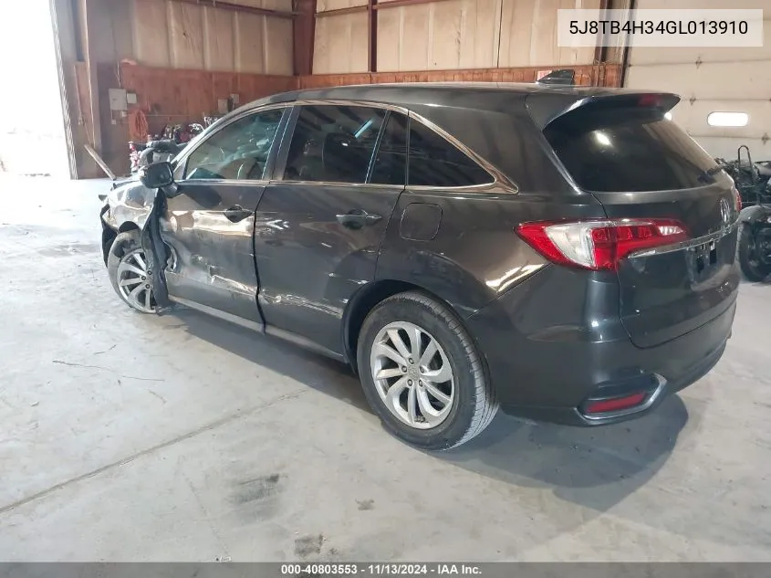 2016 Acura Rdx Acurawatch Plus Package VIN: 5J8TB4H34GL013910 Lot: 40803553